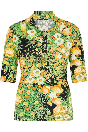 ROSETTA GETTY Floral-print polo top