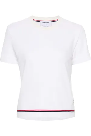 Thom Browne RWB-stripe piqu??-knit top