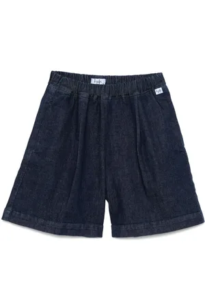 Il gufo Pleat-detail denim shorts