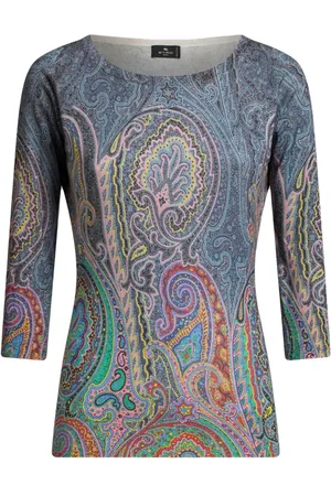 Etro Paisley-print fine-knit sweater