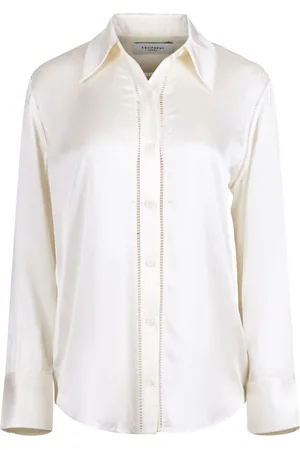 Equipment Lace-detail satin shirt