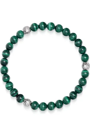 Nialaya 6mm malachite beaded bracelet