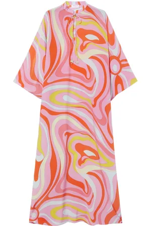 Puccini Marmo-print silk maxi dress