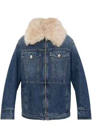 Sportmax Faux-fur trim denim jacket