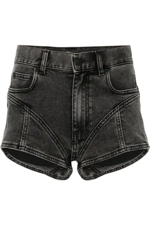 MUGLER Bi-material denim shorts