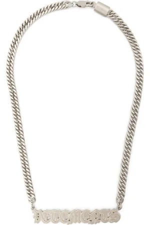 Vetements Gothic logo-plaque necklace