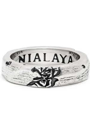 Nialaya Carved vintage-effect ring