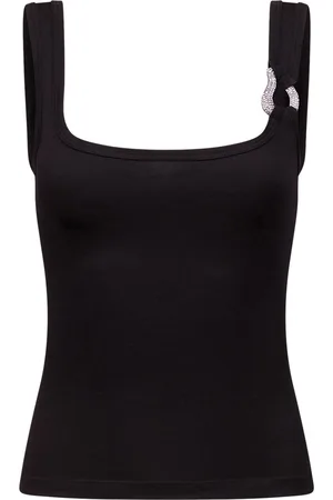 AREA Crystal-embellished top
