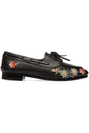 Bally Floral-embroidered mocassin