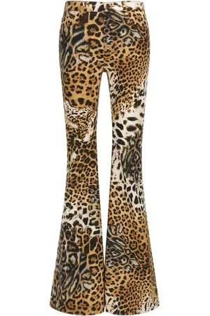 Roberto Cavalli Leopard-print flared trousers