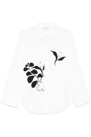 FORTE FORTE Floral-appliqu?? shirt