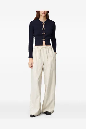 Claudie Pierlot Fine-knit bow-embellished sweater