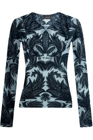 Etro Flocked tulle top