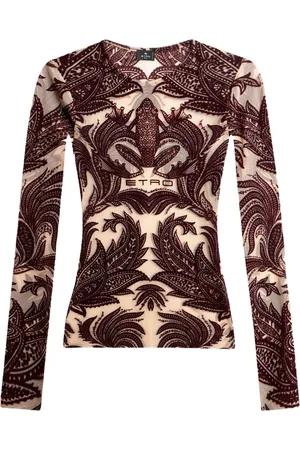 Etro Flocked tulle top