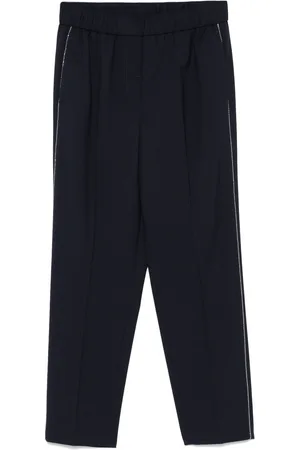 PESERICO SIGN Beaded-trim trousers