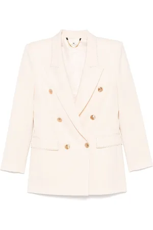Elisabetta Franchi Contrasting-stitching virgin-wool blazer