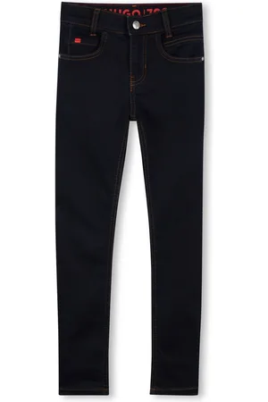 HUGO BOSS Logo-patch tapered jeans