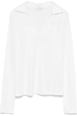 Vince Open-neck long-sleeve polo top