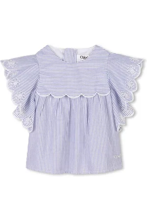 Chloé Striped ruffled blouse