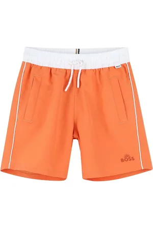 HUGO BOSS Logo-embroidered swim shorts