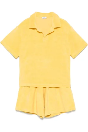 Il gufo Towelling-finish shorts set