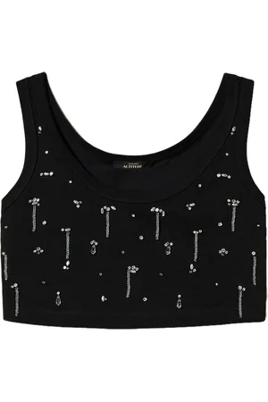 Twin-Set Crystal-embellished cropped top