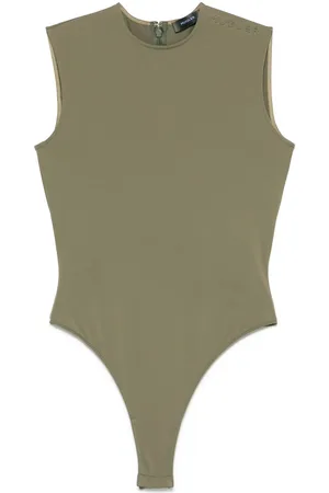 MUGLER Logo-embossed sleeveless bodysuit