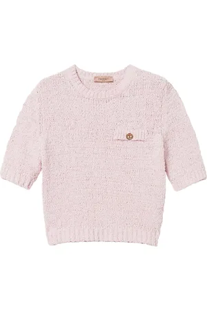 Twin-Set Oval T button cropped jumper