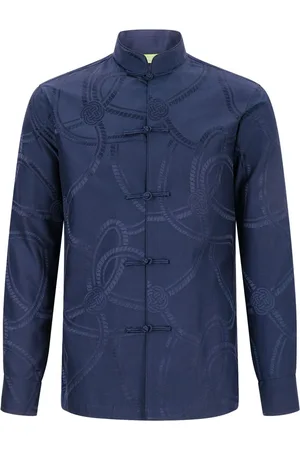 SHANGHAI TANG Patterned-jacquard shirt