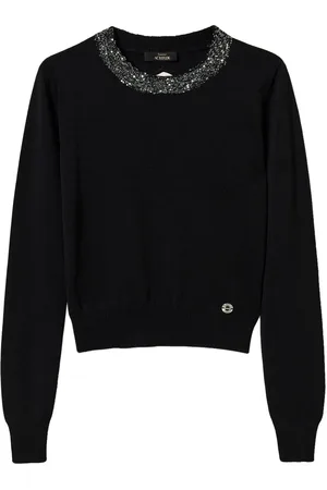 Twin-Set Sequin-embellished fitted jumper