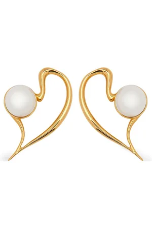 Oscar de la Renta Pearl heart earrings