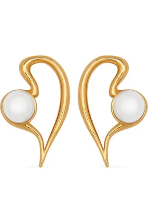 Oscar de la Renta Large Pearl Heart earrings