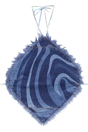 Puccini Denim halterneck top