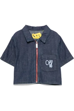 OFF-WHITE Logo-embroidered denim shirt