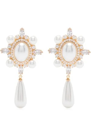 Self-Portrait Faux-pearl droplet earrings