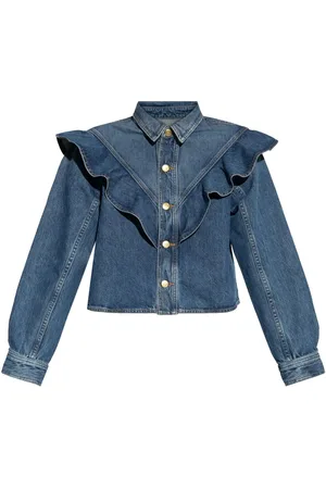 ULLA JOHNSON Ruffle-detail denim shirt
