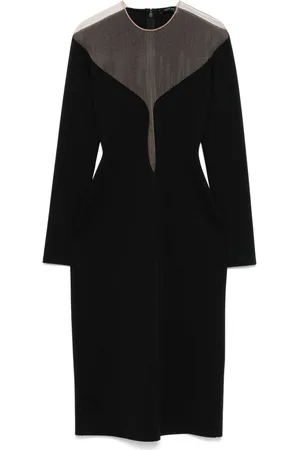 MUGLER Double-layer midi dress