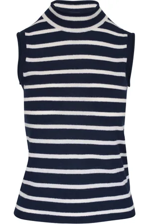 VERONICA BEARD Striped cashmere vest