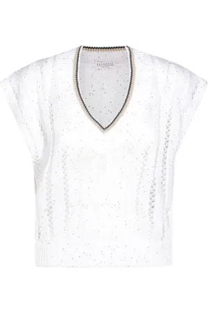 Brunello Cucinelli Openwork knit top