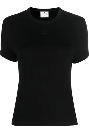Courrèges Embroidered-logo detail T-shirt