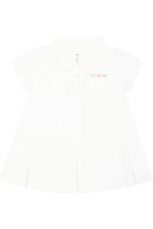 OFF-WHITE Pleated-skirt cotton dress