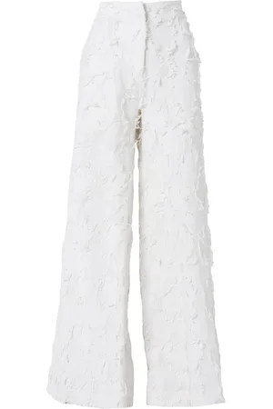 JBQ Ruffle appliqu?? flared trousers