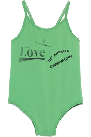 The Animals Observatory Logo-print swimsuit