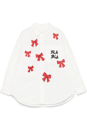 Simonetta Bow-print shirt
