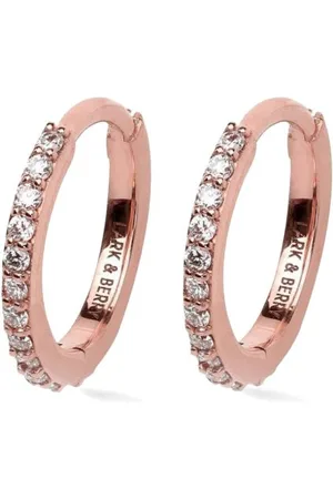 Lark & Berry 14kt rose gold Modernist diamond hoop earring