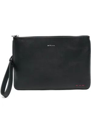 Kiton Logo-lettering clutch bag