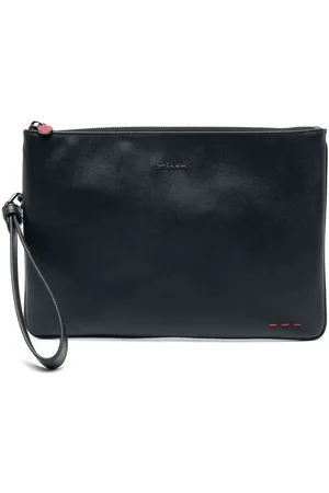 Kiton Logo-lettering clutch bag
