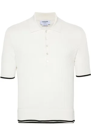 Thom Browne Striped-edge polo jumper