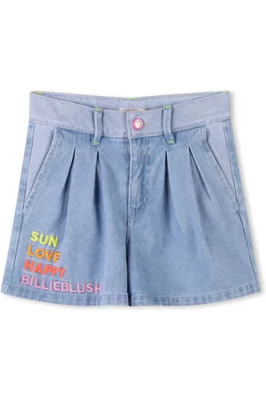 Billieblush Pleat-detail denim shorts