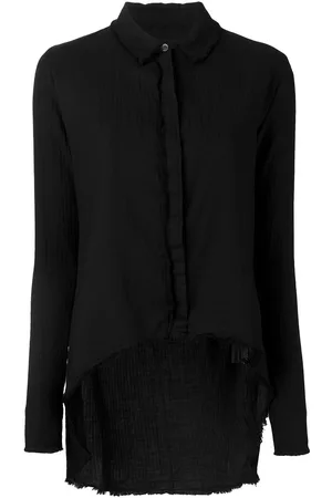 THOM KROM Raw edge asymmetric shirt